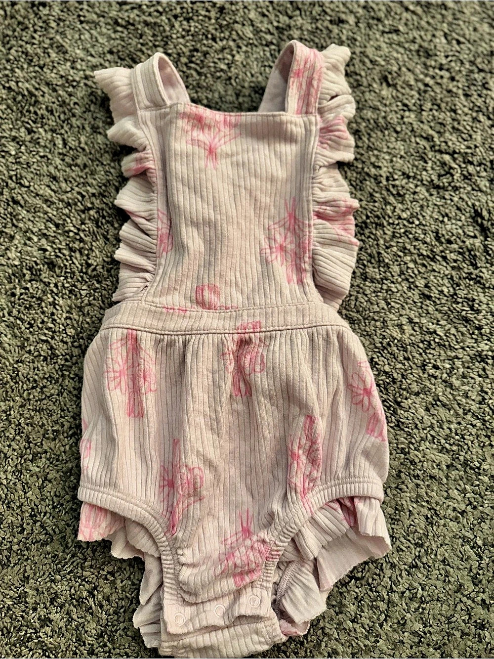 Cat & Jack Baby Floral Ruffle Romper Pink Size 12M